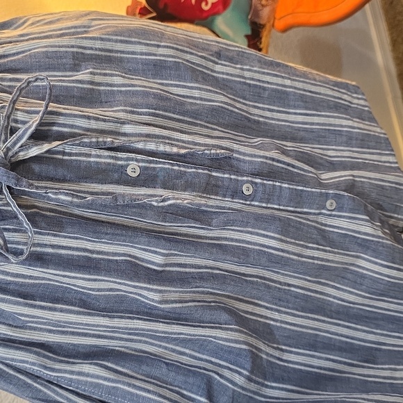 Japne Dress Fun And Comfortable Blue And White Stripe Cotton Rayon Blend Large - Picture 4 of 5